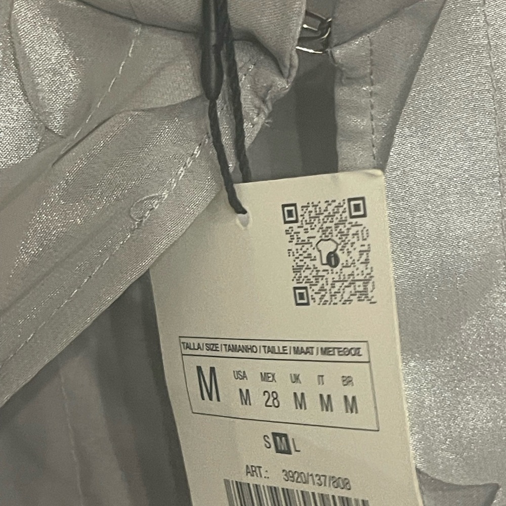Zara Light Gray Layered Petal-Detail Long Coat - Picture 14 of 14